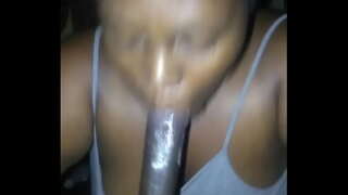 Ebony bbw débordan deepthroat 2 Cum